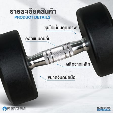 เซ็ตดัมเบลแบบกลม 6 คู่ พร้อมแร็ค HOMEFITTOOLS R602 น้ำหนัก 2.5-15 KG._3